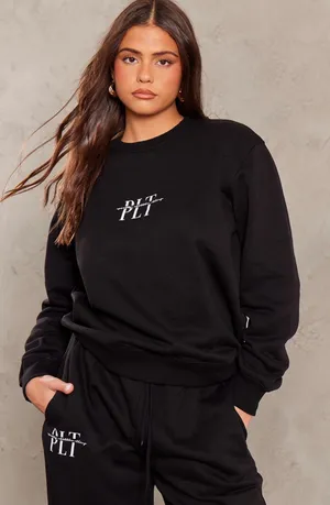 Pretty Little Thing Black sweatshirt thumbnail 1