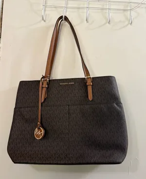 Michael Kors Brown Signature Tote with Tan Leather Straps thumbnail 1