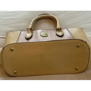 Anne Klein Satchel Handbag Pink Cream Logo Print Lion Medallion Top Handle Bag thumbnail 3