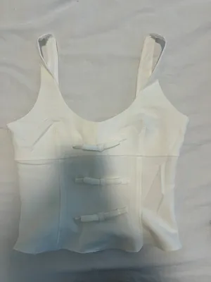 ZARA White Corset Top thumbnail 1