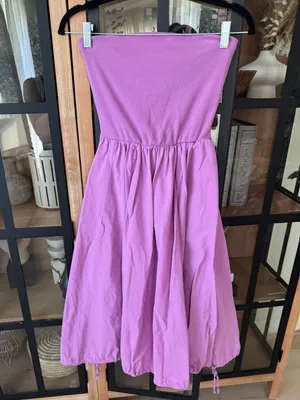 Daily Practice by Anthropologie Strapless Midi Dress ribbed orchid tube cotton thumbnail 8