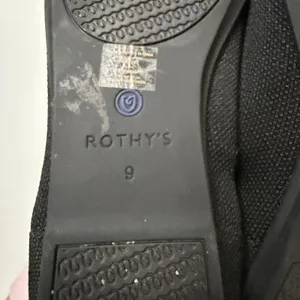 Rothys The Flat Ballet Flat Shoes Womens Size 9 Black Knit Slip On Comfort thumbnail 9