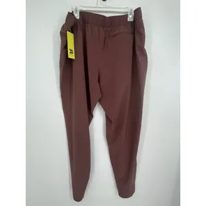 All in Motion Stretch Woven Scrub Pants Women XXL Long Brown Mauve High Rise thumbnail 2