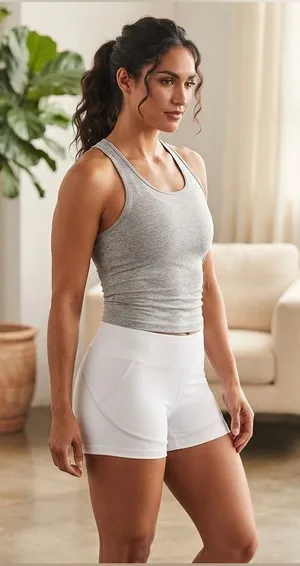 bcg White High-Rise Athletic Shorts thumbnail 1