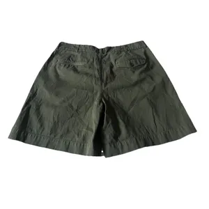 AYR Women’s Cotton High Rise Pleated Shorts Olive Size 12 thumbnail 4