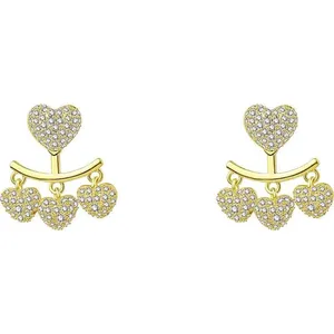 Women's Love Heart Tassel Stud Earrings thumbnail 3