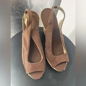 Women's brown‎ wedge size 7 1/2 canvas Brown thumbnail 2
