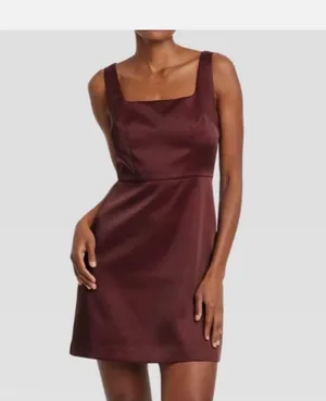 Target Burgundy Mini Satin Dress thumbnail 1