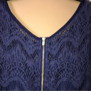 Lilly‎ Pulitzer Rhea Crochet Lace Sleeveless Dress navy Blue XS thumbnail 4