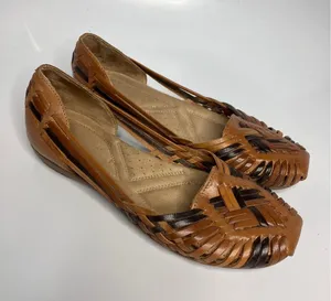 Naturalizer Huarache Flats Womens 8.5M Brown Excellent Woven Leather Slip On thumbnail 1