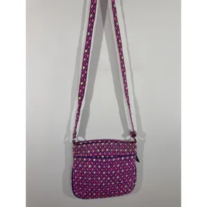 Vera Bradley Katalina Crossbody Bag Pink Blue Diamond Pattern‎ Quilted Boho Chic thumbnail 6