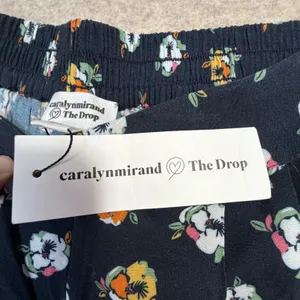 Caralyn Mirand x The Drop Navy Floral Print Wide‎ Leg Viscose Pants Small Boho thumbnail 5
