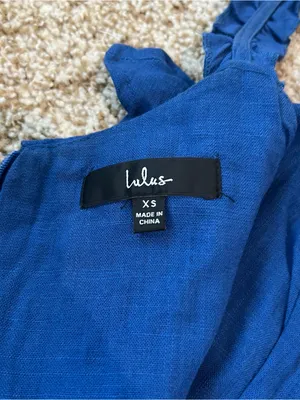 Lulus Days Like This Royal Blue Sleeveless Ruffled Linen Blend Mini Dress Sz XS thumbnail 12