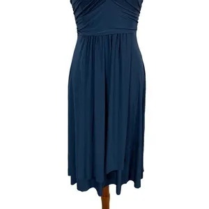 Georgiou Studio Blue Ruched Sleeveless Dress XS X-Chico Made In USA Boho‎ Chic thumbnail 3