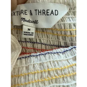 Madewell Tank top Scrunch Blouse Ivory Size M Boho thumbnail 2