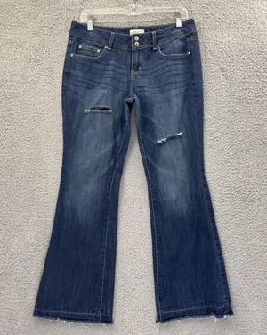 Y2K Aeropostale Low Rise Hailey Flare Jeans Boho Festival Retro Women 11/12 x 29 thumbnail 1