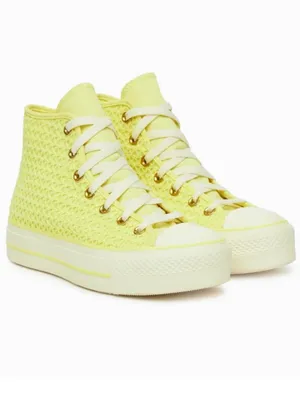 NEW Converse Wmns Chuck Taylor All Star Lift Platform Knit High 'Lemon Slushy' thumbnail 2