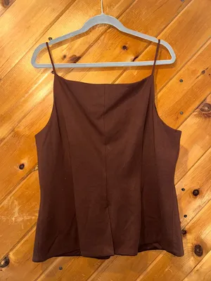 Anthropologie Sunday in Brooklyn Ponte Apron Vest Top in Chocolate brown NWT thumbnail 6