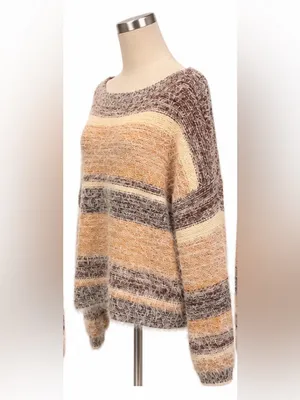 BKE Fuzzy Striped Sweater — Size Small thumbnail 2