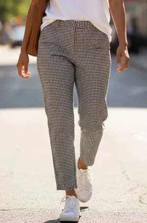 H&M Black and White Ankle Length Dress Pants(Size 6) thumbnail 1