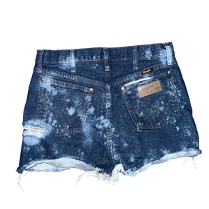 Wrangler Blue Distressed Jean Shorts thumbnail 2