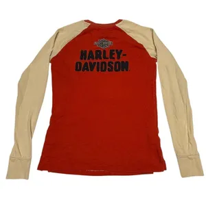 Harley-Davidson Raglan Long Sleeve Shirt Women’s XS RedTan 1903 Logo Graphic Tee thumbnail 1