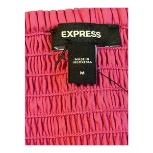 Express Fit & Flare Mini Dress Women‎ M Pink Strapless Bubble Hem Pockets Party thumbnail 7