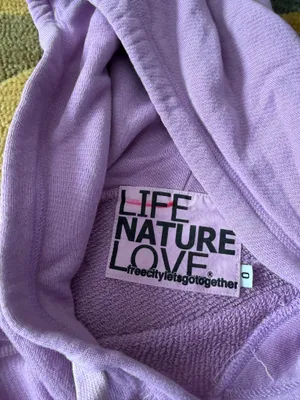 Freecity Life Nature Love Purple French Terry Pullover Hoodie Sweatshirt 0 / XS thumbnail 4