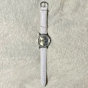 Vintage LBVYR Watch Flower Print Crystal Watch Silver Toned thumbnail 2