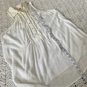 Free People Gauze Sleeveless Lace Tunic Top Cream (Medium) thumbnail 5