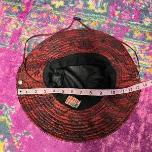 American Patriot Red Camouflage Fishermen Quick Drying Sports Outdoor Bucket Hat thumbnail 3