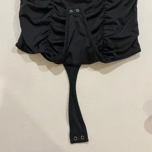 Abercrombie & Fitch Soft Collection Ruched Black Bodysuit Size XS thumbnail 6
