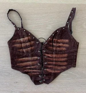 Outcast Clothing Pyra Corset Top Size M in Rust Brown thumbnail 1