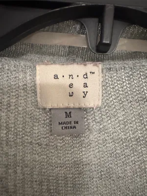 A New Day Women's Light Gray Open-Front Ribbed Cardigan Sweater thumbnail 2