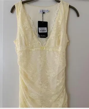 That’s So Fetch Yellow Lace Mini Dress thumbnail 1