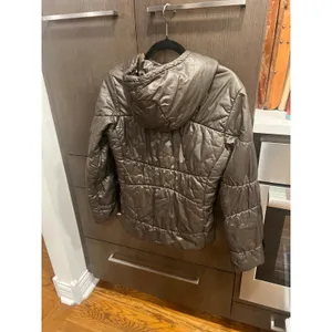 Patagonia women's brown winter‎ jacket with hood size medium thumbnail 3