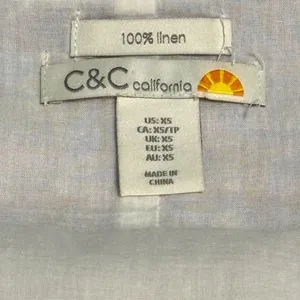 C&C California 100% Linen Stripe Maxi Dress XS Coastal Boho Summer Slip Dress thumbnail 4