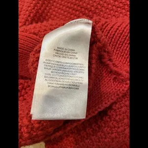 Lauren Ralph Lauren Women's Red Cable‎ Knit Sleeves Cotton Sweater Size XL thumbnail 6