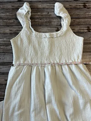 American Eagle Outfitters White Smocked Midi Coastal Dress Size XL thumbnail 6