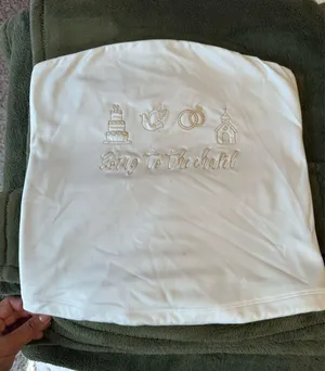 Bridal embroidered white crop top thumbnail 1
