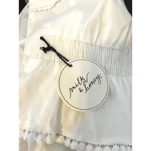 Milk & Honey NEW Puff Sleeve Crop‎ Top Large Pom Pom V-Neck thumbnail 6