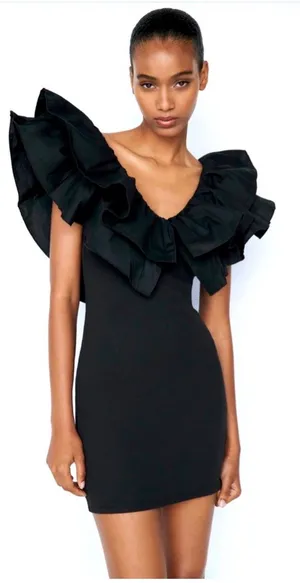 ZARA Mini Dress Black thumbnail 1