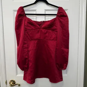 Princess Polly Della Long Sleeve Mini Dress Burgundy Ruched NWT Size‎ 4 thumbnail 3
