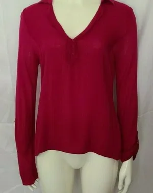 Anthropologie Postage Stamp 9-HI5 STCTop‎ Maroon XS thumbnail 1