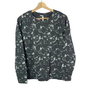 Fabletics‎ Gray & White Burnout Pullover Crewneck Sweatshirt S thumbnail 2