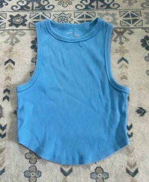 Aerie Blue Ribbed Tank Top  thumbnail 1