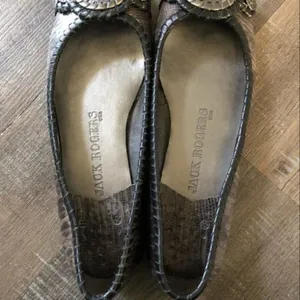 Jack Rogers Dakota Snakeskin Animal Print Coin‎ Medallion Flats 6 thumbnail 9