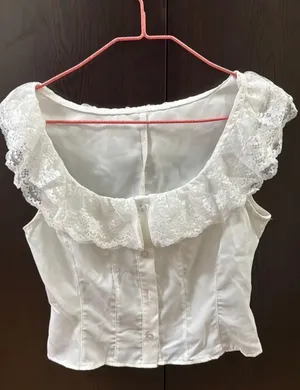 White Ruffle Top thumbnail 2