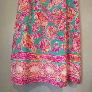 Lilly Pulitzer 100% Silk Small Mid Thigh Pink Seashell Border Print Shift Dress thumbnail 4