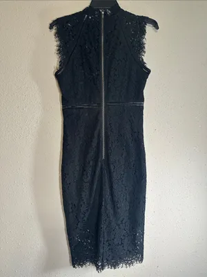Bardot Black Lace Sheath Midi Dress size 6 Medium thumbnail 4